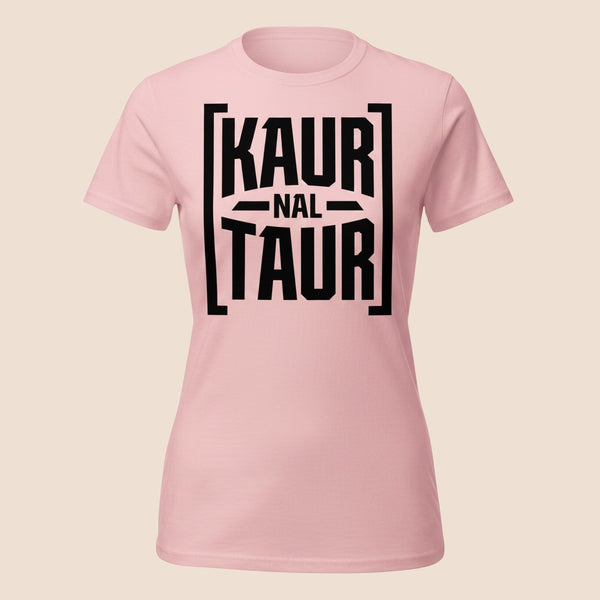 PUNJAB BOLDA light pink unisex classic cotton tee featuring bold black KAUR NAL TAUR graphic text on the front.