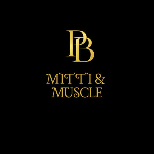 PUNJAB BOLDA MITTI AND MUSCLE logo in gold text on a black background for a premium cotton polo shirt.