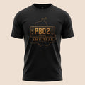 PUNJAB BOLDA black unisex classic tee featuring a gold PB02 Amritsar district graphic print on the chest.