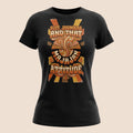 PUNJAB BOLDA black unisex cotton t-shirt featuring retro orange and yellow graphic text about desi attitude.