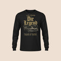PUNJAB BOLDA black cotton long sleeve shirt with vintage car graphic and Die Legend text print.