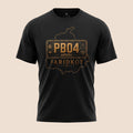 PUNJAB BOLDA black unisex classic tee featuring a gold PB04 Faridkot district license plate graphic design.