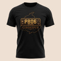 PUNJAB BOLDA black unisex classic tee featuring a gold Gurdaspur district map and PB06 license plate graphic.