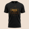 PUNJAB BOLDA black unisex classic tee featuring a gold PB09 Kapurthala district graphic print on the chest.
