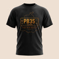 PUNJAB BOLDA black unisex classic tee featuring a gold PB35 Pathankot district graphic and Punjab map design.