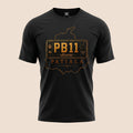PUNJAB BOLDA black unisex classic tee featuring a gold PB11 Patiala district graphic print on the chest.
