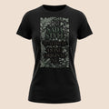 PUNJAB BOLDA black unisex cotton t-shirt featuring a decorative botanical frame and SADDA STYLE graphic print.