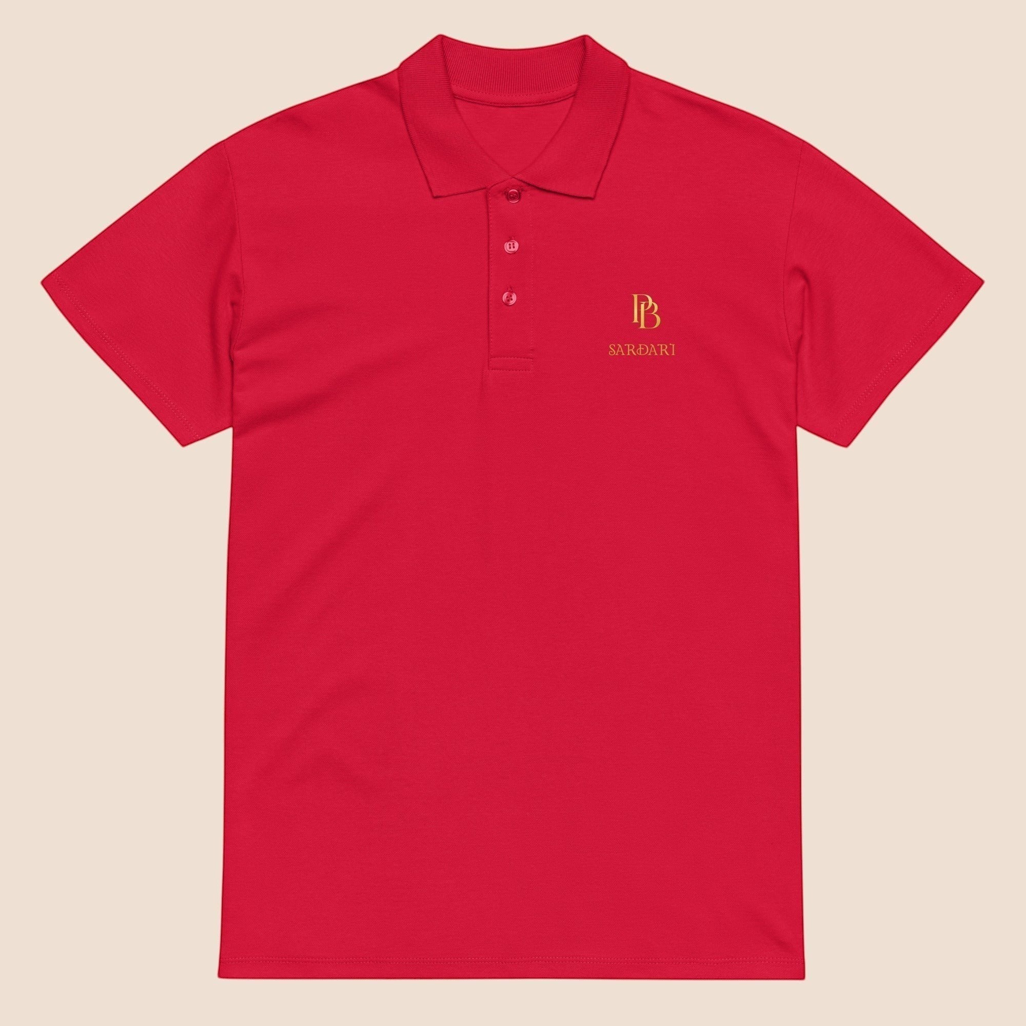 PUNJAB BOLDA SARDARI red pique cotton polo shirt with ribbed collar and tone-on-tone 3-button placket.