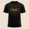 PUNJAB BOLDA black unisex classic tee featuring a gold PB46 Tarn Taran district license plate graphic design.